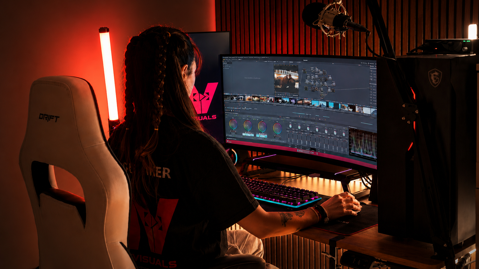 Hope Visuals editando en DaVinci Resolve